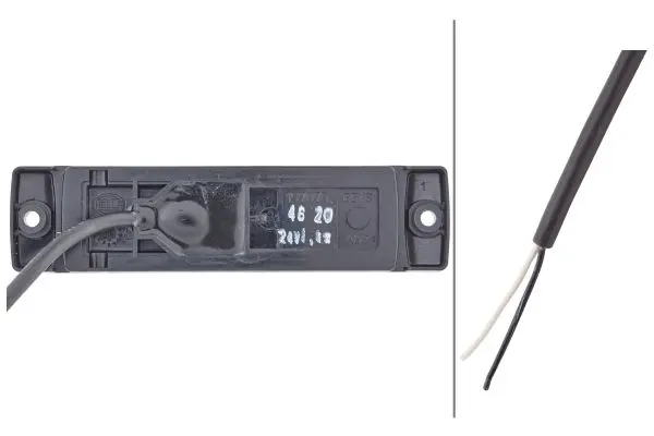 LED Markeringslykt 24V 1Led Rød 500mm Hella 