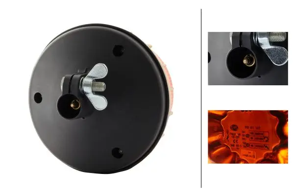 BEACON LAMP MD12/24 AMBER PIPE MT    2XD Hella 