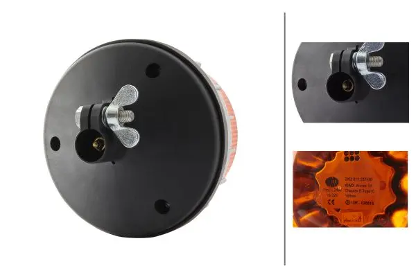 BEACON LAMP MD12/24V AMBER PIPE SOC  2XD Hella 
