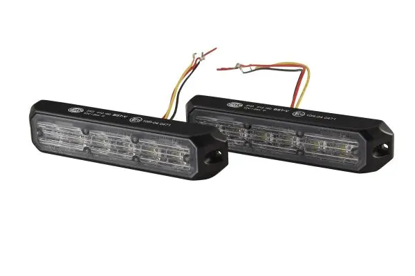 Hvit front strobe 6 led 2stk vert. Hella 