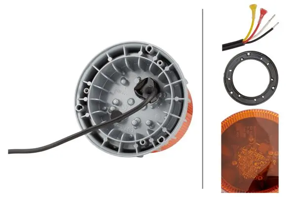 BEACON LAMP MD12/24 AMBER FIX MOUNT  2XD Hella 