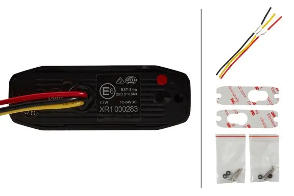 WARNING LAMP BST-S MD12/24 RED SET   2XD Hella 