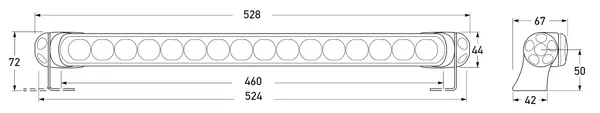 LED WORK LIGHT BL470R RED STRIP      2XD Hella 