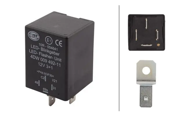 LED Blinklysrele 12v 3+1 Hella 