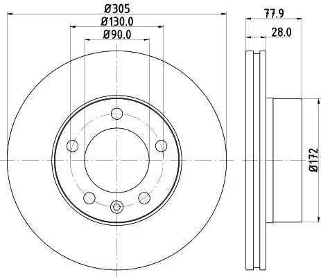 BRAKE DISC                           8DD Hella 