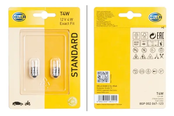 BULB  ECE-R 37-T4W-12V4W             8GP Hella 
