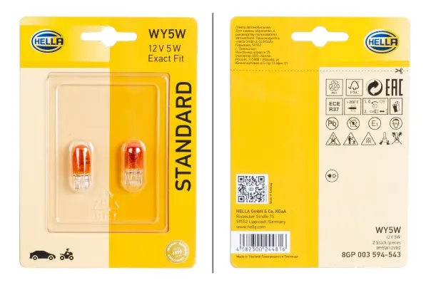BULB ECE-R 37-WY5W-12V5W             8GP Hella 