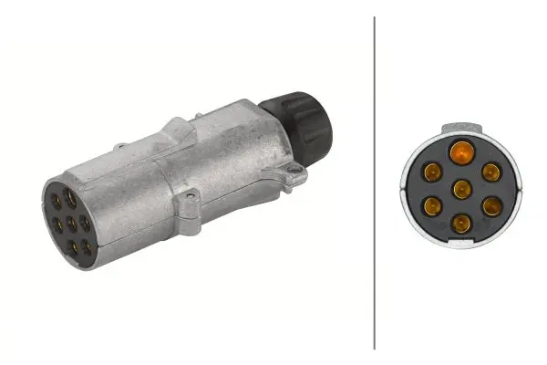 Støpsel 7 polet metall m/flatstift tilk. Hella 
