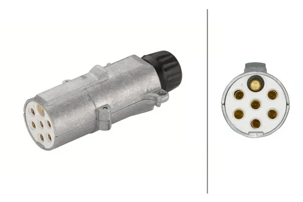 Støpsel 7 polet metall m/flatstift tilk. Hella 