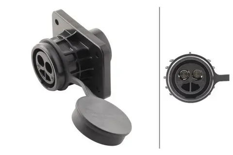 Natokontakt 2-pol Plast  m/sk.lokk 35mm² Hella