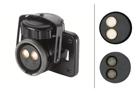 Natokontakt 2-pol  m/skrulokk Sort Hella