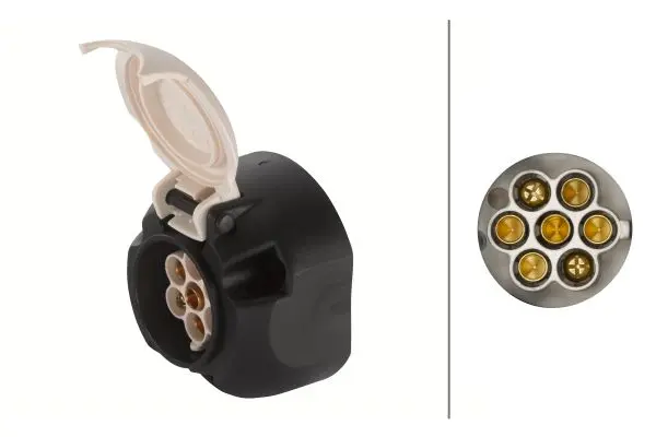 Hengerkontakt bil 7 pol Hvitt lokk Hella 