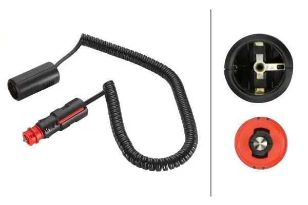 Skjøtekabel lighter/lighter 4m  spiralka Hella 