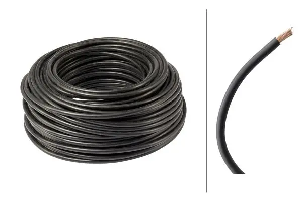 Kabel 1-leder 16.0mm² svart Hella 50M 