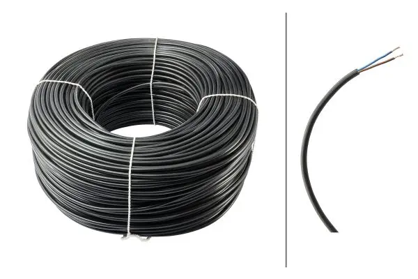 Kabel FLYY 2x0,75qmm Sort Hella Blå / brun 