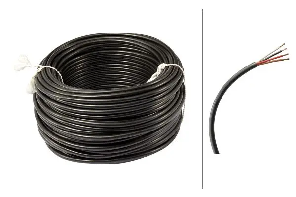 Kabel 4-leder 1.5mm² svart Hella (50M pris pr meter) 