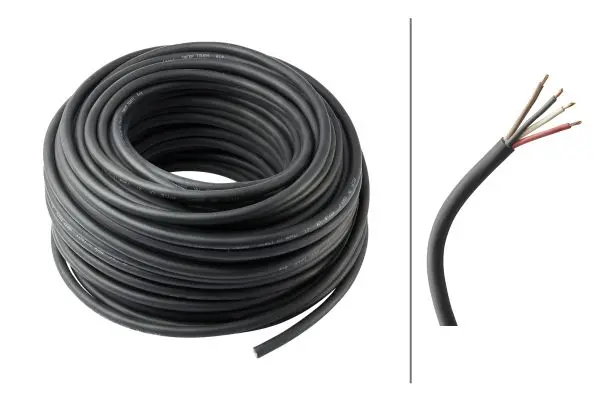 Kabel 4-leder svart 1.5mm² Hella (50M pris pr. meter) 