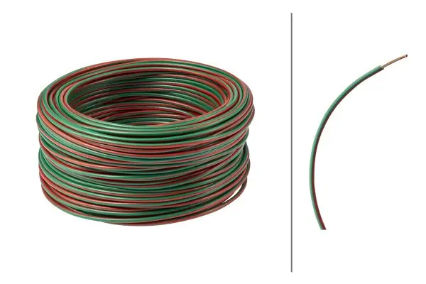 Kabel 1x1,5qmm Grønn/Rød Hella 