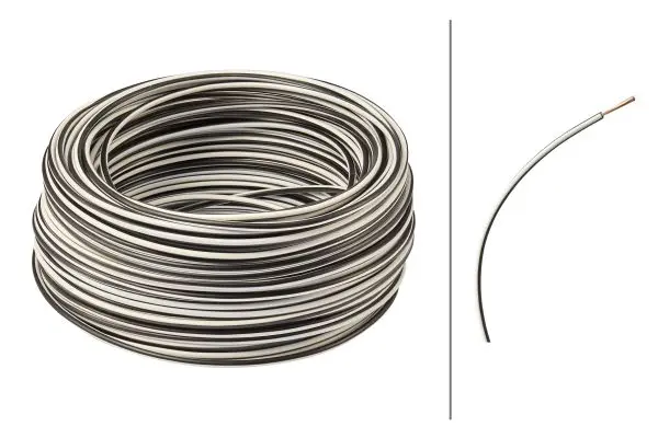 Kabel 1x1,5qmm Sort/Hvit Hella 