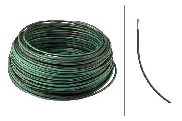 Kabel 1x1,5qmm Sort/Grønn Hella 
