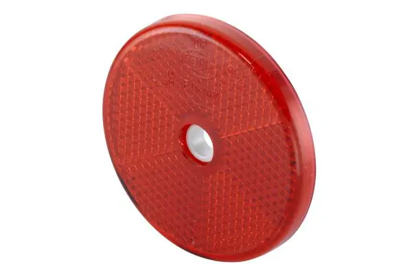 Refleks Rund Rød 60mm med hull Ø6mm Hella 