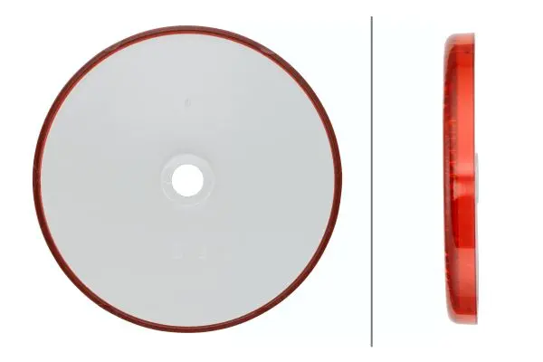 Refleks Rund Rød 60mm med hull Ø6mm Hella 
