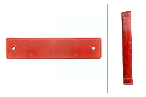 Refleks rød rektangulær 180x40x6,5mm Hella 
