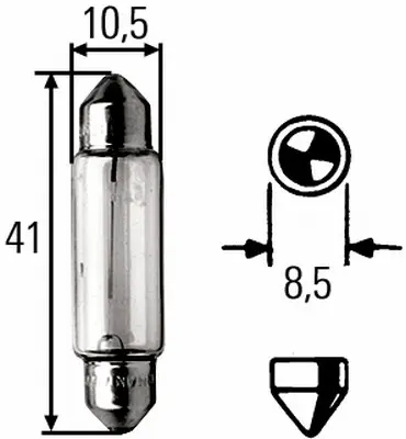 BULB DIN72601-K-12V10W       FOA-51  8GM Hella 