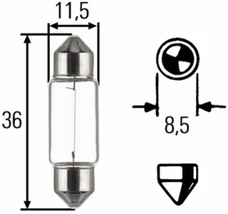 BULB ECE-R 37-C5W-12V5W    FOA-51    8GM Hella
