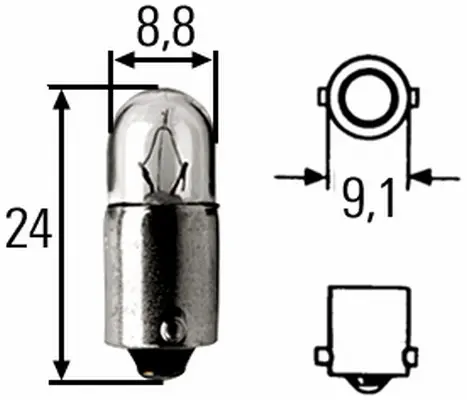 BULB DIN72601-H-24V2W                8GP Hella 