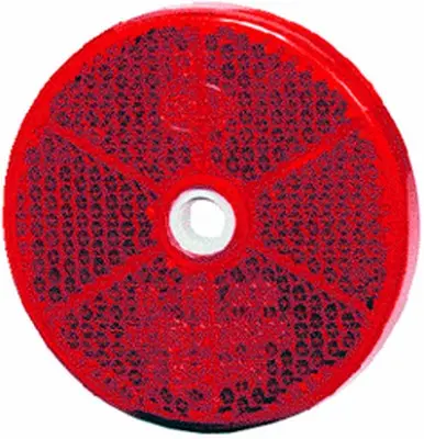 Rund Reflex rød 60mm m/hull Ø6mm Hella 
