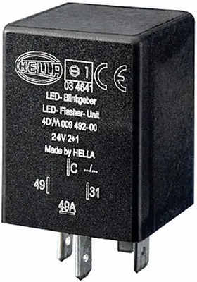 LED Blinkrele 24v 2+1, 3 pin Hella 