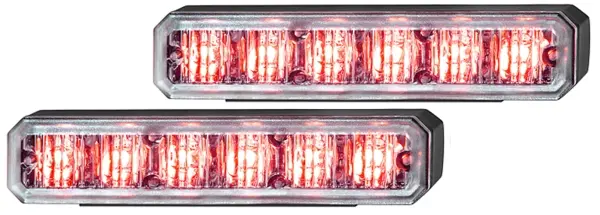 Rød strobe 6 led 2stk Hella 