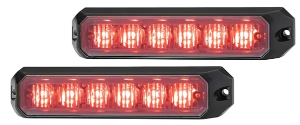 Rød strobe 6 led 2stk Hella 