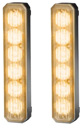 Gul strobe 6 led 2stk Hella 