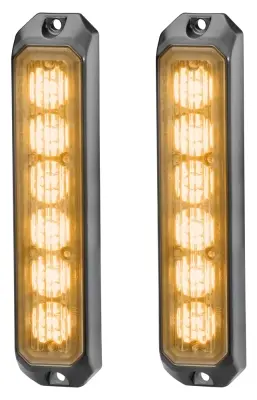 Strobe/Blitz 6led gul 2stk Hella 
