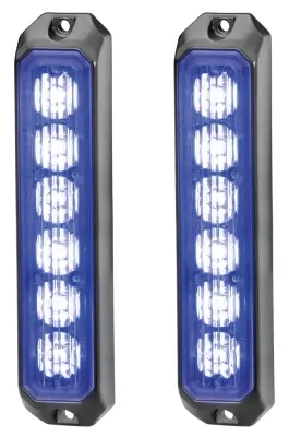 Blå strobe 6 led 2stk Hella 
