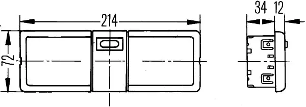 Lys interiør m/bryter/dørkont. 10W+21W Hella 