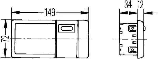 Lys interiør m/bryter/dørkont. 10W+21W Hella 