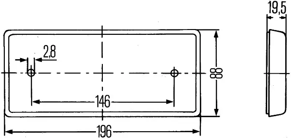 Refleks rød 196x88mm 003 734-SERIE Hella 