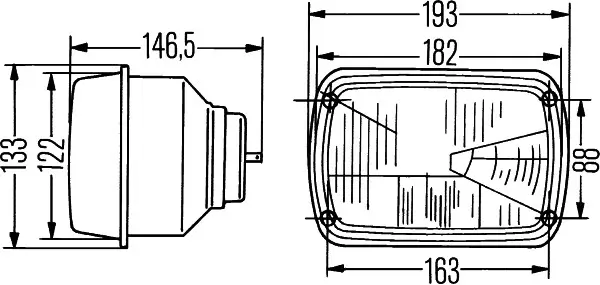 Lykt hoved H4 m/parklys Hella 