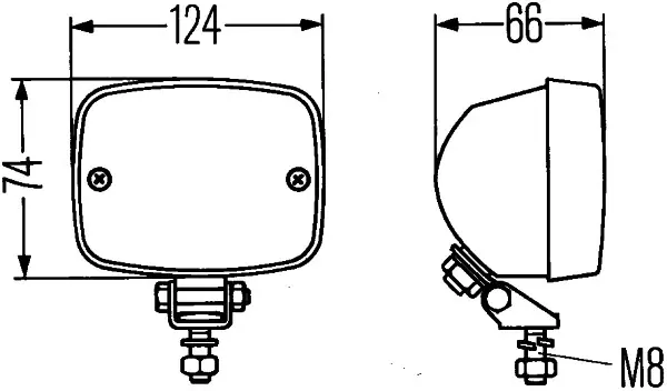 Lykt tåkebaklys sort pvc hus. Hella 