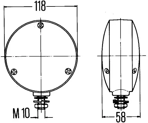 Lykt blinklys m/ledning Hella 