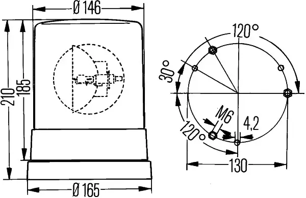 ROTATING BEACON H24V BLUE MGS24      2RL Hella 
