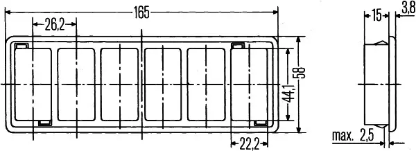 Panel for 6 stk.4570/7832 bryter Hella 