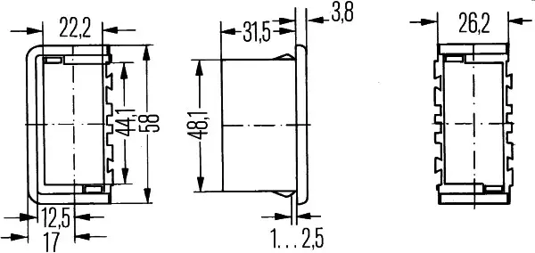Endestykke bryterpanel 4570-7832 Hella 