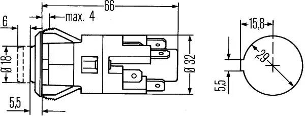 HAZARD FLASHER SWITCH 12V            6HF Hella 