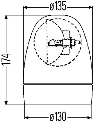 ROTATING BEACON H12V AMBER LAMP      2RL Hella 