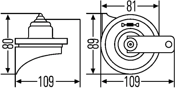 TRUMPET HORN 12V 400HZ               3FG Hella 