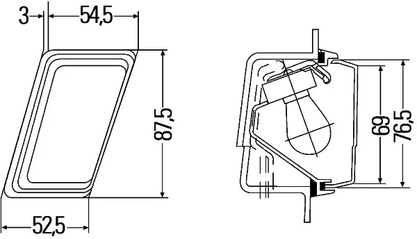 LAMP    ZBL YELL RH                  2BM Hella 